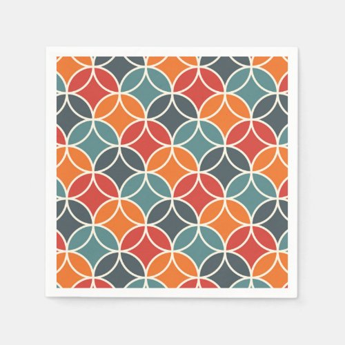 Colorful Mid_Century Modern Style Pattern Napkins