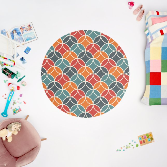 Colorful Mid-Century Modern Style Pattern Outdoor Rug (Insitu (Babyroom))