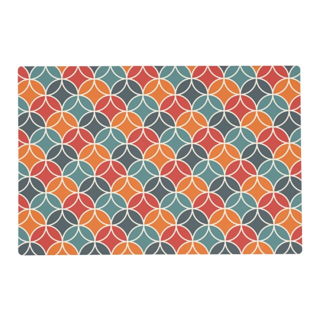 Colorful Mid-Century Modern Style Pattern Placemat (Front)