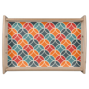 Colorful Mid-Century Modern Style Pattern Serving Tray
