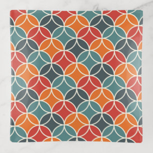 Colorful Mid-Century Modern Style Pattern Trinket Tray