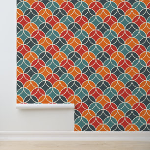 Colorful Mid-Century Modern Style Pattern Wallpaper