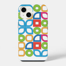 Colorful Mid Century Modern White iPhone Case
