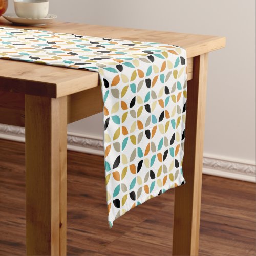 Colorful Mid Century Pattern Of Geometric Circles Short Table Runner