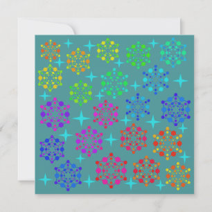 Colorful Mid Century Retro Pattern Art Design Card
