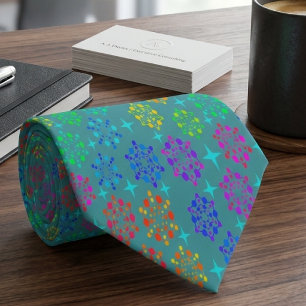 Colorful Mid Century Retro Pattern Art Design Neck Tie