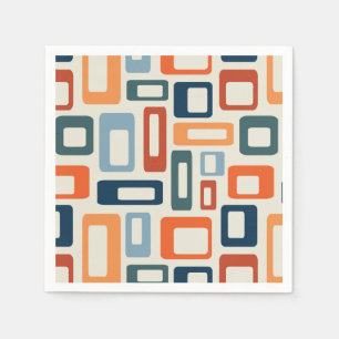 Colorful Mid Century style shapes Napkins