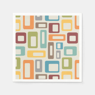 Colorful Mid Century style shapes Napkins
