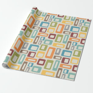 Colorful Mid Century style shapes Wrapping Paper