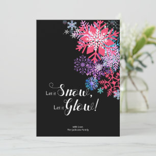 Colorful Midnight Snowflake Magic Christmas Card