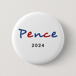 Colorful Mike Pence 2024 Script Text Button