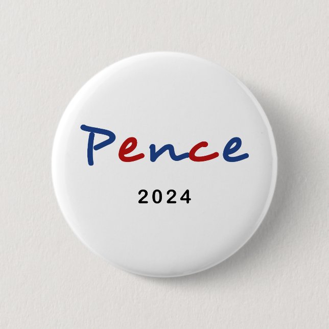 Colorful Mike Pence 2024 Script Text Button (Front)