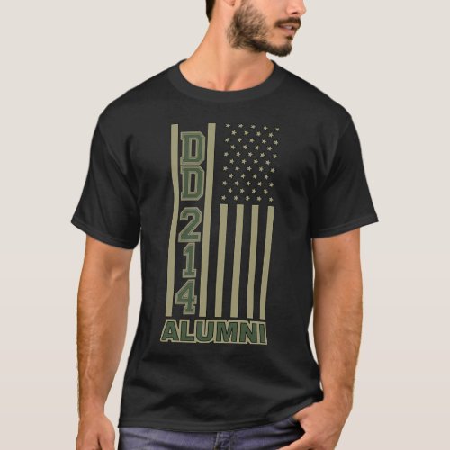 COLORFUL MILITARY ALUMNI Army DD214 Green and Tan T_Shirt
