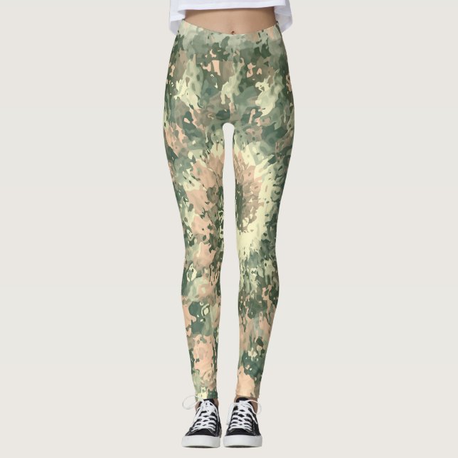 Colorful Military Camouflage Leggings (Front)