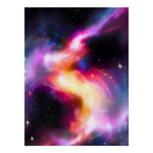 Colorful Milky Way Galaxy Glossy Poster