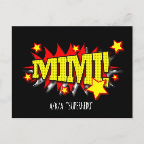 Colorful Mimi Superhero Comic_Style Burst Postcard