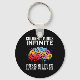 Colorful Minds Autism Awareness Kids Support Gifts Keychain