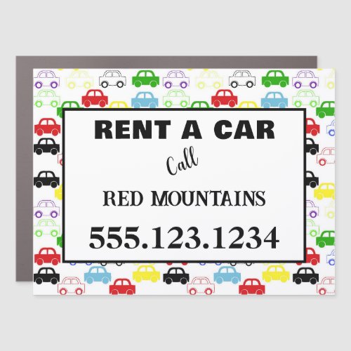 Colorful Mini Cars for Car Rental Business Sign