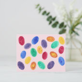 Colorful Mini Easter Eggs, Jelly Beans Postcards (Standing Front)