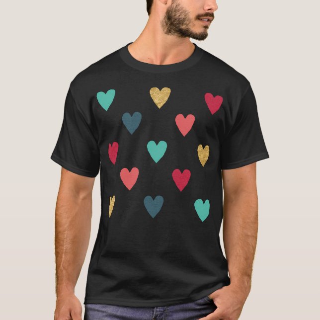 Colorful Mini Hearts T-Shirt (Front)
