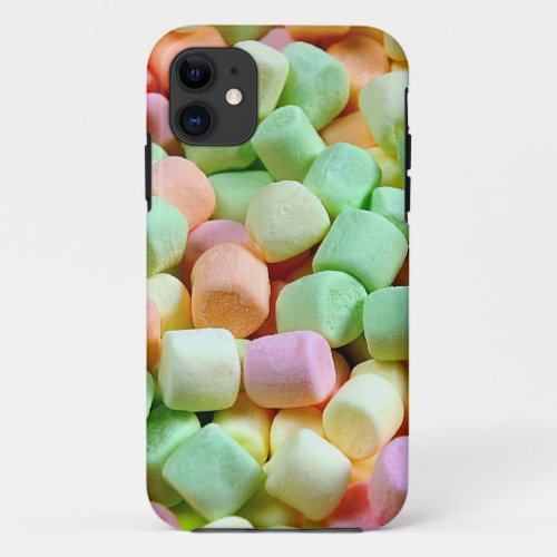 Colorful miniature marshmallow print iPhone 11 case