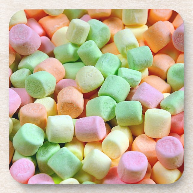 Colorful miniature marshmallow print coaster (Front)
