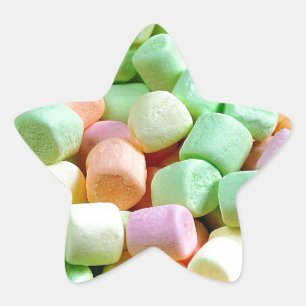 Colorful miniature marshmallow print star sticker