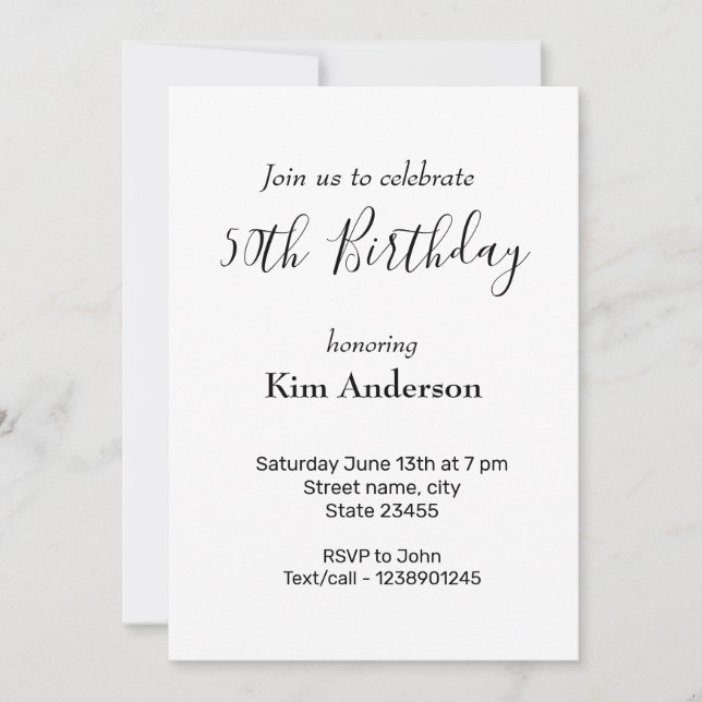 Colorful minimal add your text picture name  invitation (Front)