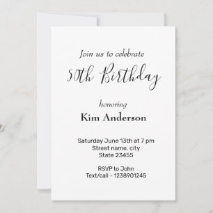 Colorful minimal add your text picture name invitation