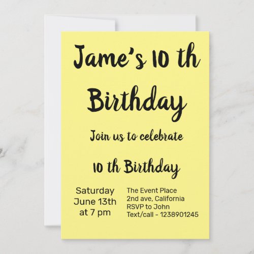 Colorful minimal add your text picture name  invitation