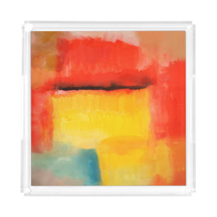 Colorful Minimalist Abstract Artwork Acrylic Tray
