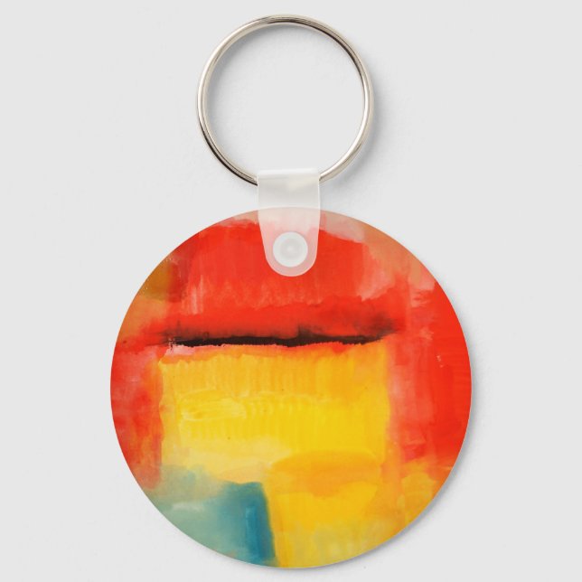 Colorful Minimalist Abstract Artwork Keychain (Front)