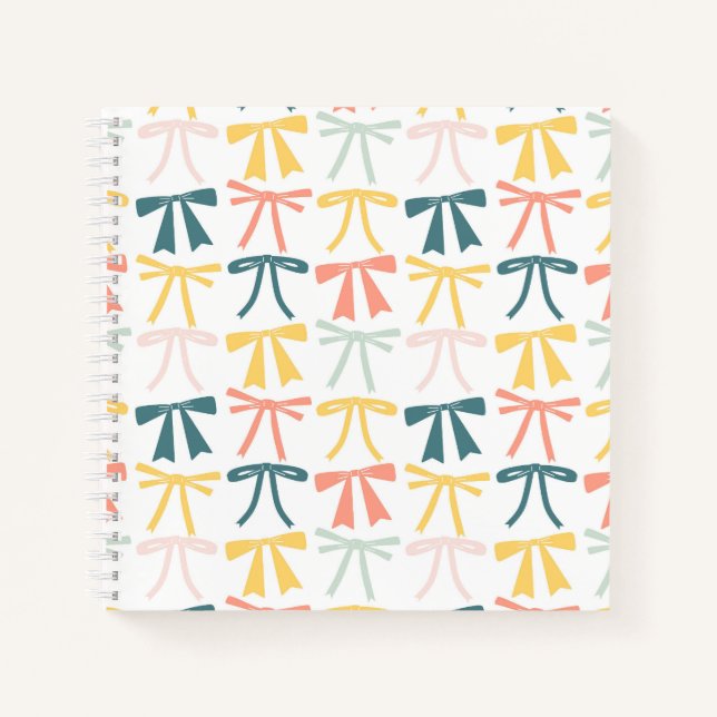 Colorful Minimalist Bows Notebook (Front)