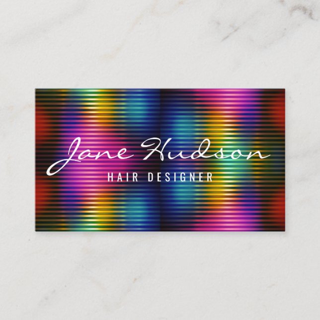Colorful Minimalist Elegant Design Business Card (Front)