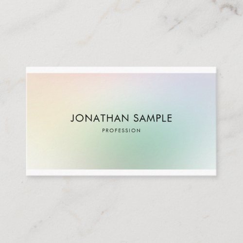 Colorful Minimalist Elegant Modern Plain Trendy Business Card