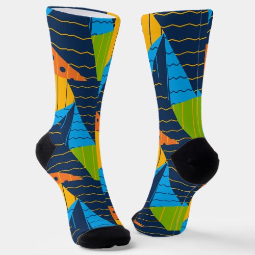 Colorful Minimalist Geometric Shape Socks