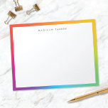 Colorful Minimalist Modern Rainbow Border Notepad<br><div class="desc">This fun personalized notepad features a colorful rainbow hued border personalized with modern typography. This design is an excellent choice for anyone AND makes a fun gift!</div>
