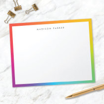 Colorful Minimalist Modern Rainbow Border Notepad