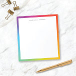 Colorful Minimalist Modern Rainbow Border Notepad<br><div class="desc">This fun personalized notepad features a colorful rainbow hued border personalized with modern typography. This design is an excellent choice for anyone AND makes a fun gift!</div>