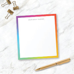 Colorful Minimalist Modern Rainbow Border Notepad