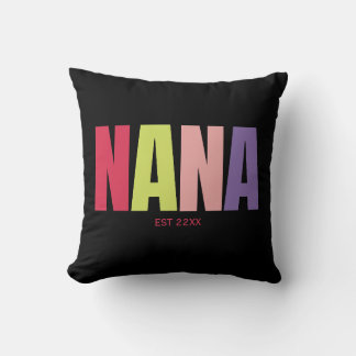 Colorful minimalist nana EST grandma Throw Pillow