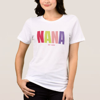 Colorful minimalist nana EST grandma Tri-Blend Shirt
