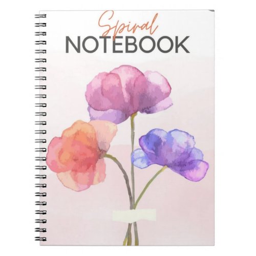 Colorful Minimalist Spiral Notebook design 