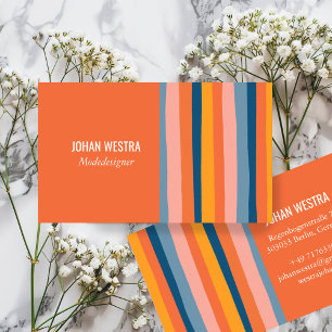 Colorful Minimalist Stripe-Orange Professional Business Card