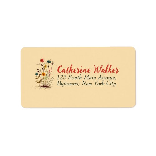COLORFUL MINIMALIST TINYFLOWERS AND WEEDS DESIGN LABEL