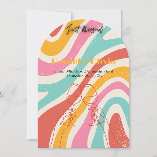 Colorful Minimalist Wedding Invitation (Front)