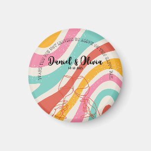 Colorful Minimalist Wedding Magnet