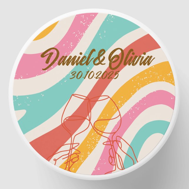 Colorful Minimalist Wedding Mini Candle Favors (Front)