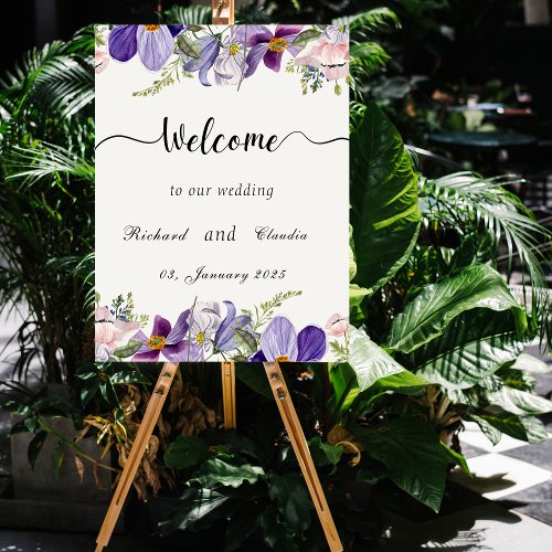 Colorful Minimalist  Wedding Welcome Sign