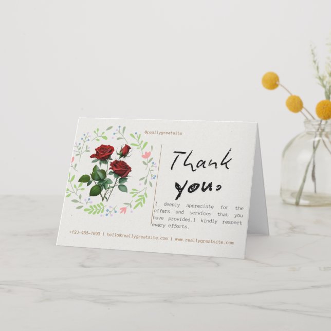 colorful minimalistic floral thank you cards (Front)